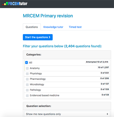 frcemtutor menu