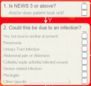 RCEM/sepsis trust toolkit sepsis flowchart