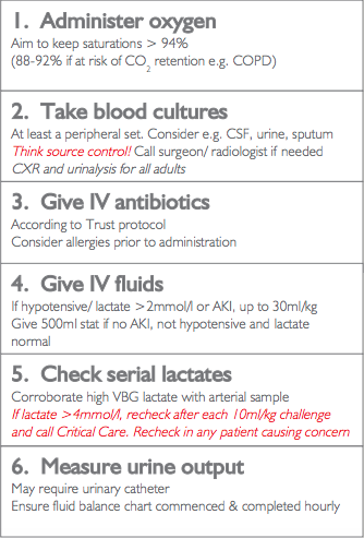 Sepsis 6 pathway